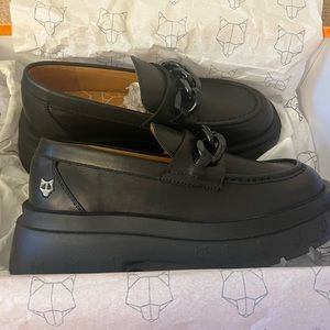 BRAND NEW NEVER WORN Naked Wolfe Amalfi Leather Men's Loafers Black Platform